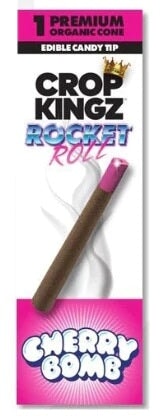Cherry Bomb - Crop Kingz Rocket Roll Hemp Wrap With Edible Sugar Tip CO/B\HA 