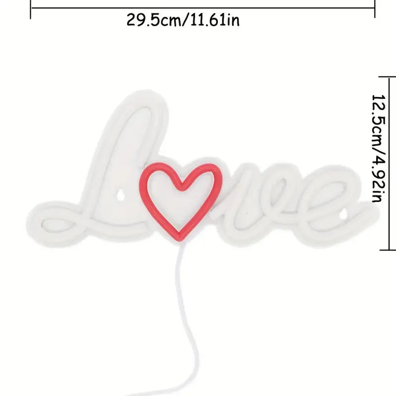 1pc Beautiful Love LED Wall Neon Sign For Home Room Party Wedding Decoration Wall Art Decor CO/B\HA 