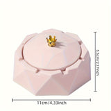 1pc Cute Pink Ashtray, Crown Decor Ashtray, Pink Creative Iron Home Ashtray For Home Office CO/B\HA 
