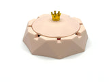 1pc Cute Pink Ashtray, Crown Decor Ashtray, Pink Creative Iron Home Ashtray For Home Office CO/B\HA 