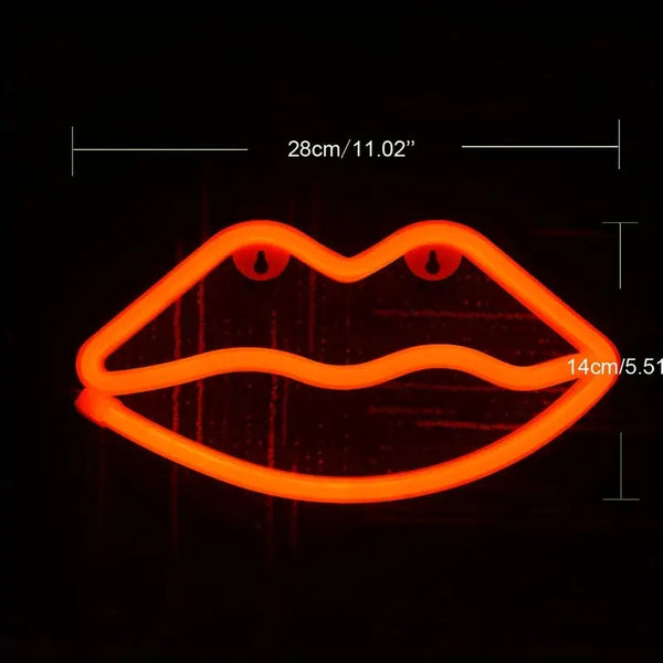 1pc Lip-Shaped Neon Sign, USB/AA Batteries Dual-used LED Night Light For Party Supplies, Wall Lamp, Christmas Decoration, Gift For Valentine's Day CO/B\HA 
