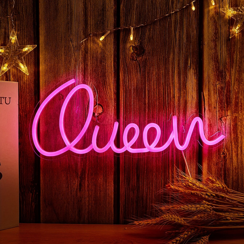 1pc Queen Neon Sign - USB Powered LED Light for Bedroom, Wedding, Birthday, Game Room, and Home Wall Decor CO/B\HA 