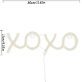 1pc XOXO Shapde Wall LED Neon Sign Light, LED Sign Pink Neon Lights For Aesthetic Wall Art Decor Bar Pub Club Bedroom Man Cave, 11.81''*4.33'' CO/B\HA 