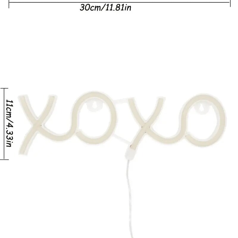 1pc XOXO Shapde Wall LED Neon Sign Light, LED Sign Pink Neon Lights For Aesthetic Wall Art Decor Bar Pub Club Bedroom Man Cave, 11.81''*4.33'' CO/B\HA 