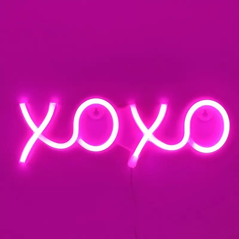 1pc XOXO Shapde Wall LED Neon Sign Light, LED Sign Pink Neon Lights For Aesthetic Wall Art Decor Bar Pub Club Bedroom Man Cave, 11.81''*4.33'' CO/B\HA 