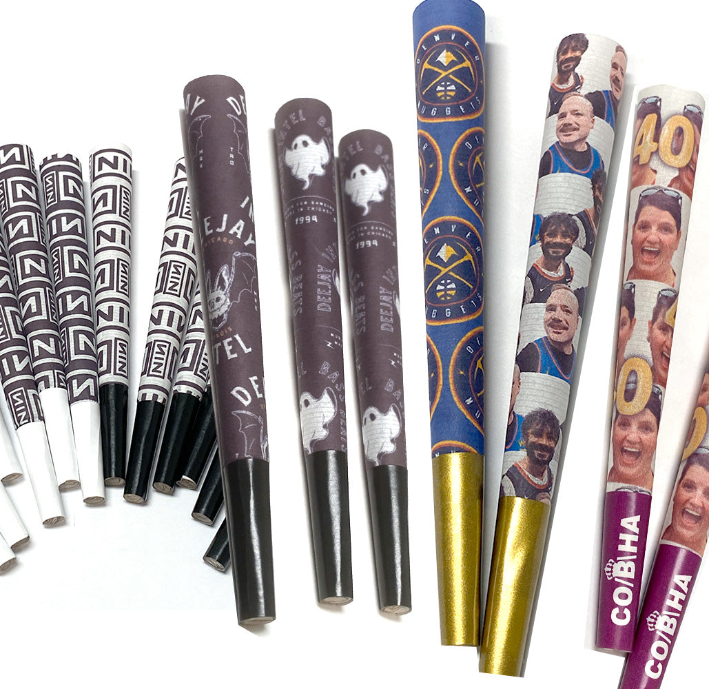 CUSTOM Designer Pre-Roll cones with Custom Tips option