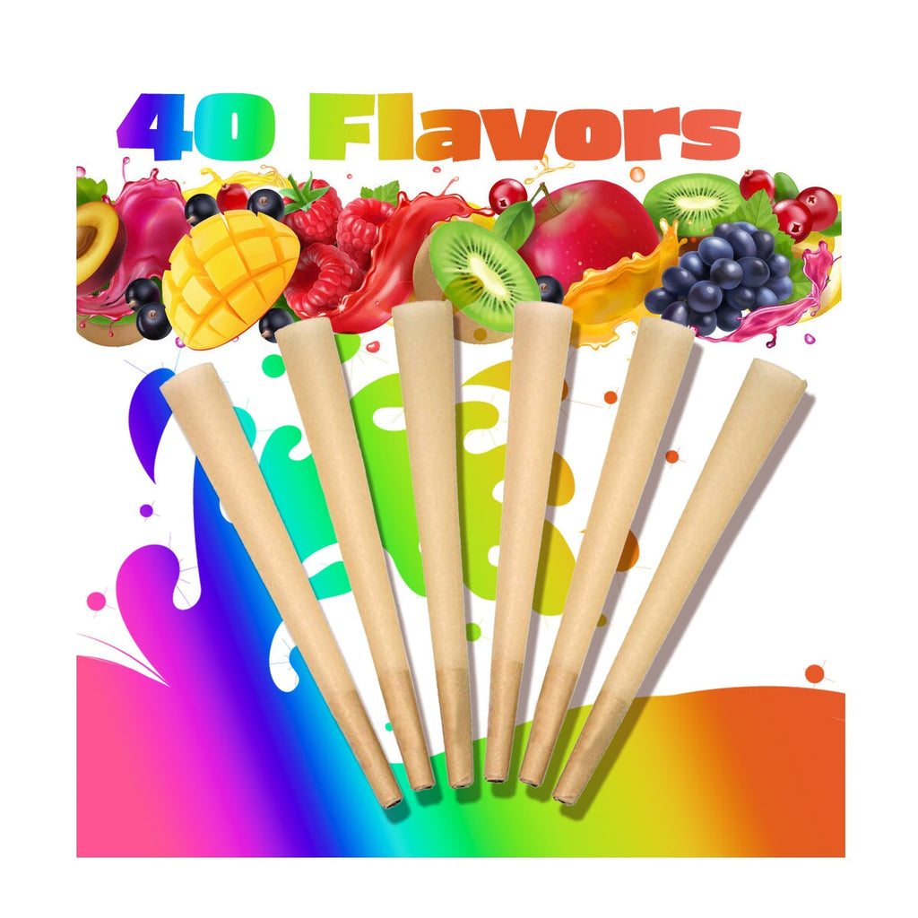 6 Tasty Pre-Roll Cones 40 Flavors + Hemp Paper CO/B\HA 