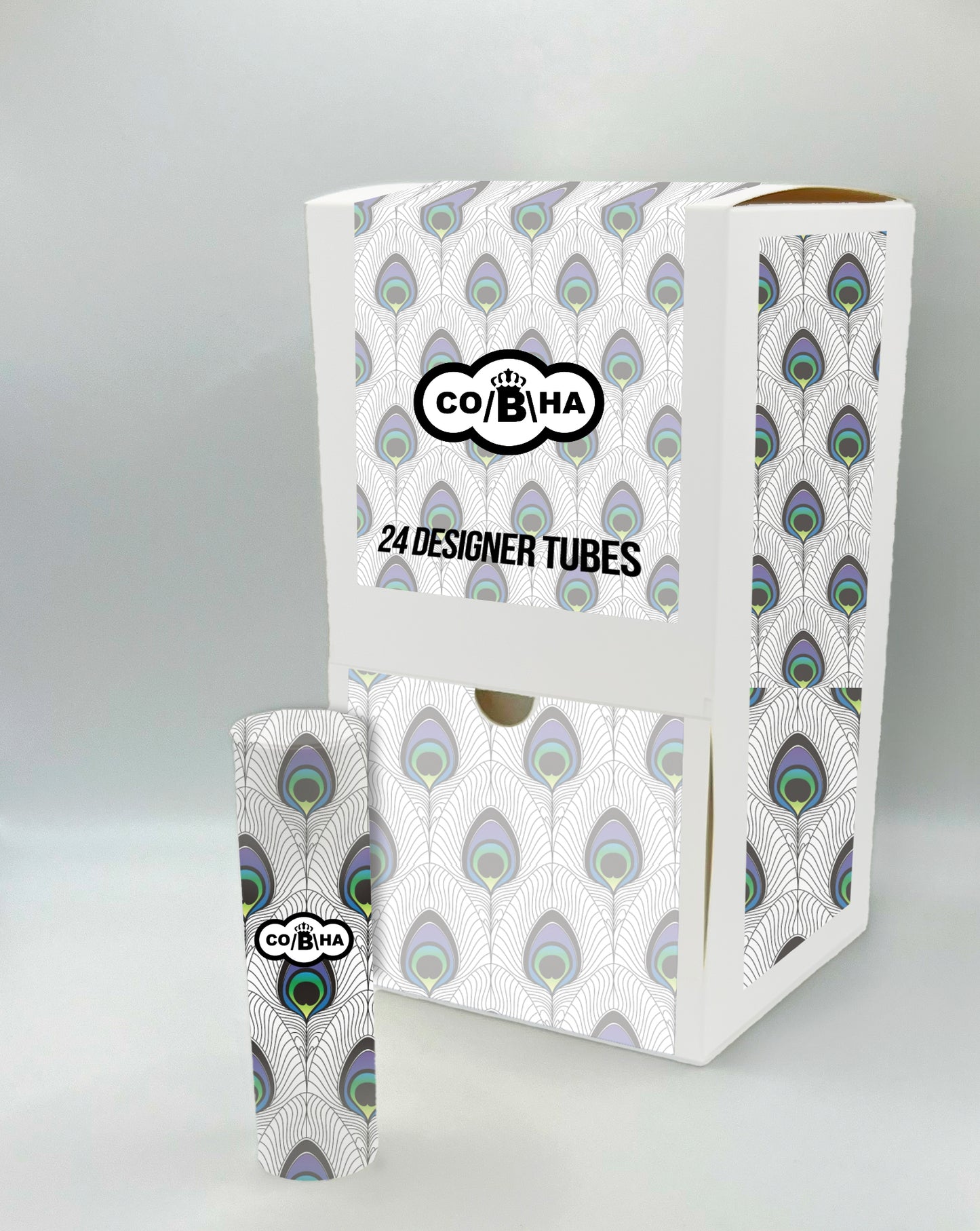 Peacocking Gravity Box 24 Tubes Designer Pre-Roll Cones