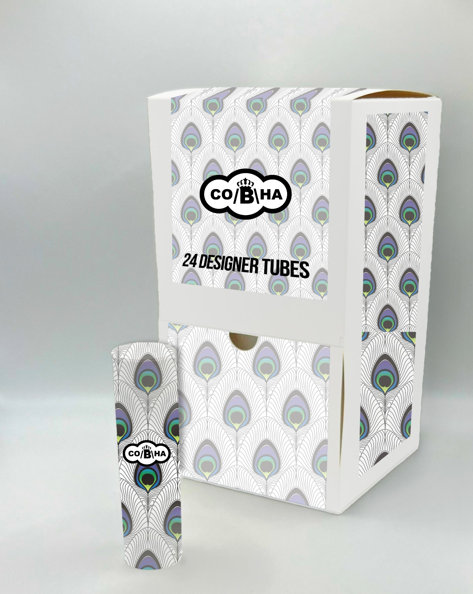 Peacocking Gravity Box 24 Tubes Designer Pre-Roll Cones