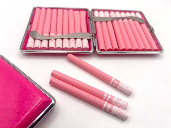 Pink Cigarette Case with 18 pink tubes