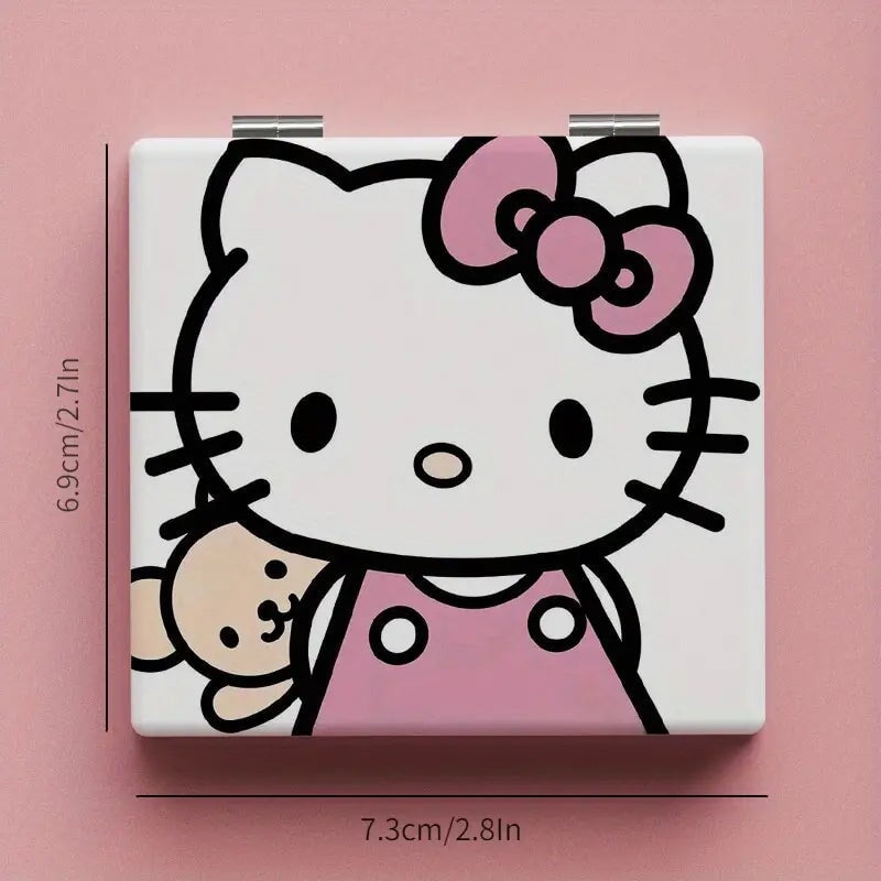 Hello Kitty Small Mirror, Portable Double-sided Folding Makeup Mirror, Perfect Mirror For Outside CO/B\HA 