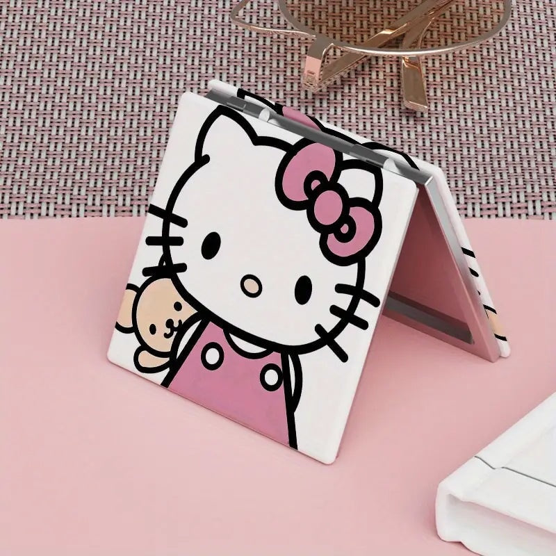 Hello Kitty Small Mirror, Portable Double-sided Folding Makeup Mirror, Perfect Mirror For Outside CO/B\HA 