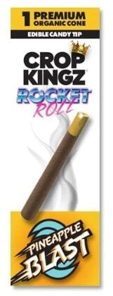 Pineapple Blast Crop Kingz Rocket Roll Hemp Wrap With Edible Sugar Tip CO/B\HA 