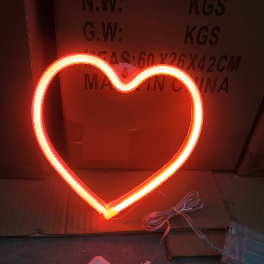 Red Heart Neon Sign, Battery Operated Or USB Powered LED Neon Light For Party, Valentine's Day/Heart, Table & Wall Decoration Light For Girl's Room Dorm Wedding Anniversary Home Decor CO/B\HA 