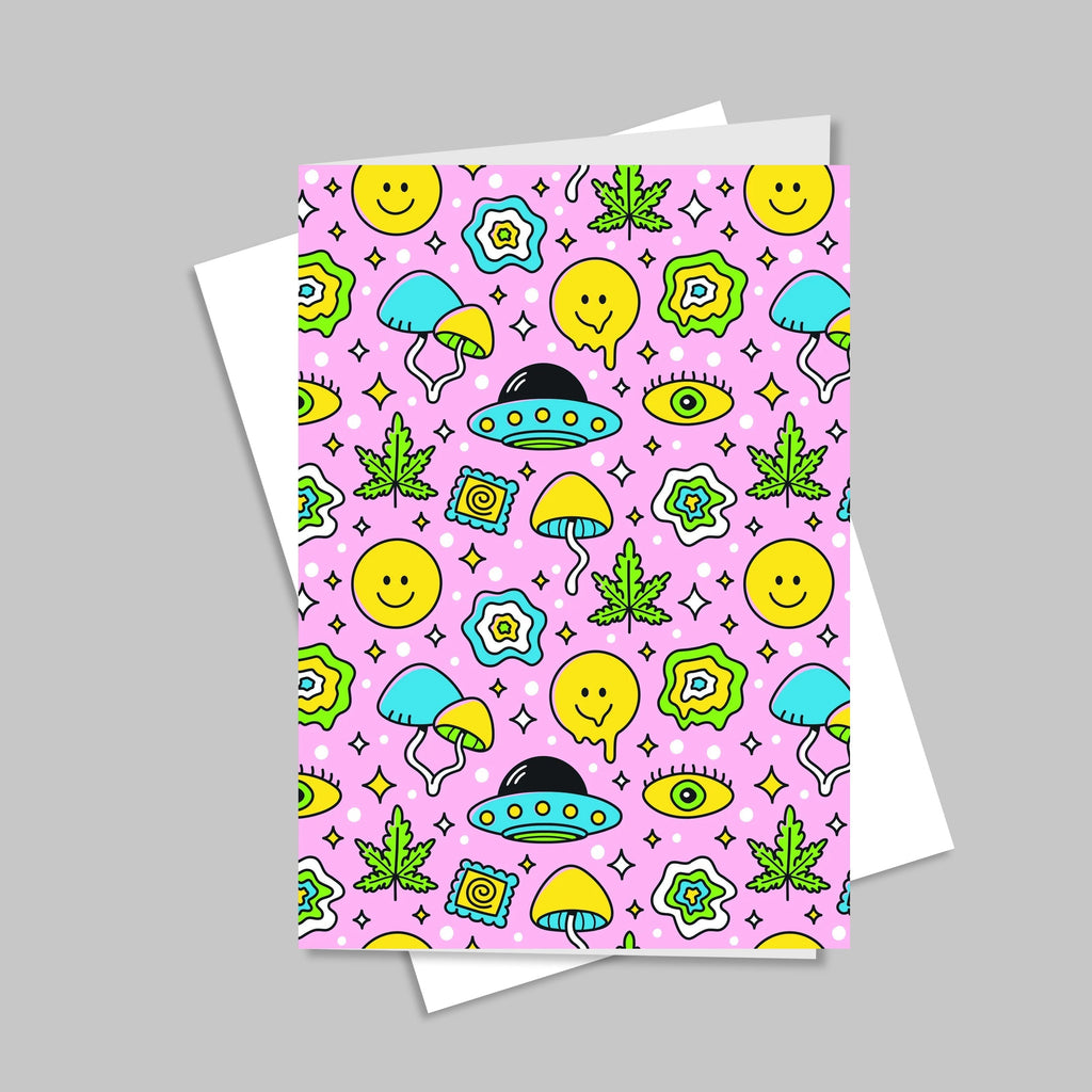 Trippy Face Greeting Card CO/B\HA 