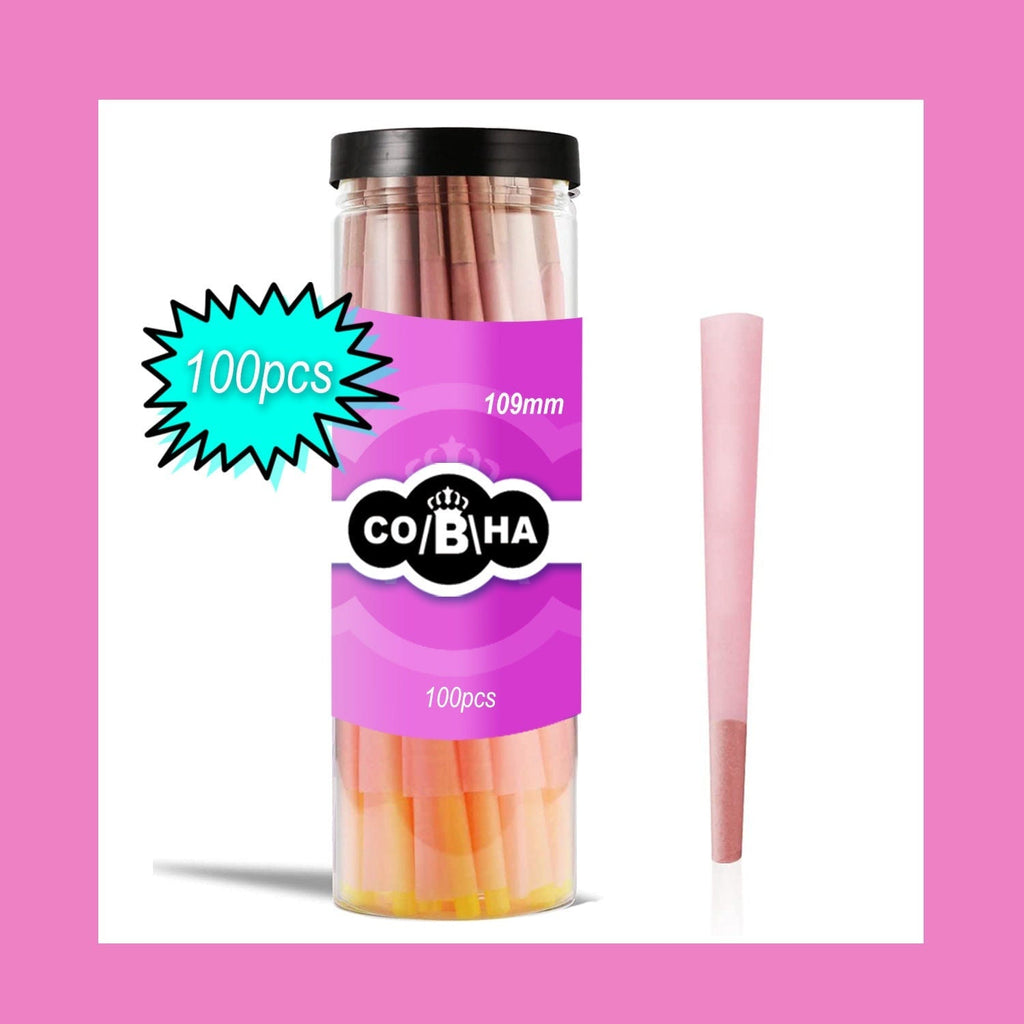 100 Cones / 109mm Pink Pre Rolled cones | 100 cones | slow burning CO/B\HA 
