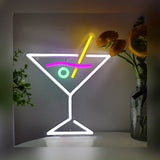 1PC Cocktails Wall Decor, LED Neon Sign Light For Bar Room Decoration 9.65''* 11.1'' CO/B\HA 
