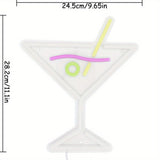 1PC Cocktails Wall Decor, LED Neon Sign Light For Bar Room Decoration 9.65''* 11.1'' CO/B\HA 
