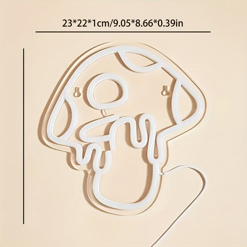 1pc Mushroom Shaped Neon Sign, USB Powered Neon Light With Switch For Bedroom Birthday Game Room USB Powered Neon Light With Switch CO/B\HA 