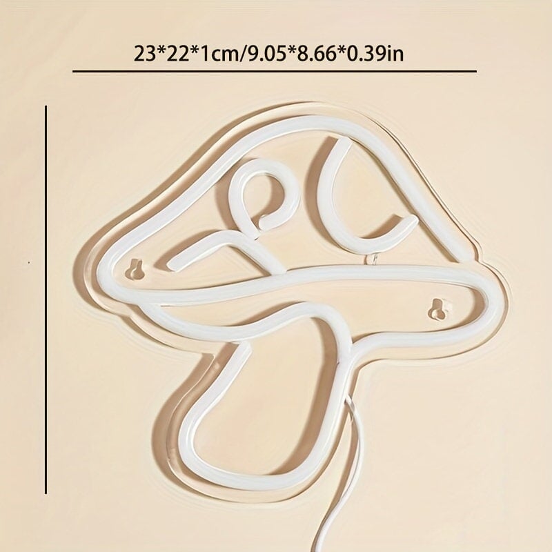 1pc Mushroom Shaped Neon Sign, USB Powered Neon Light With Switch For Bedroom Birthday Game Room USB Powered Neon Light With Switch CO/B\HA 