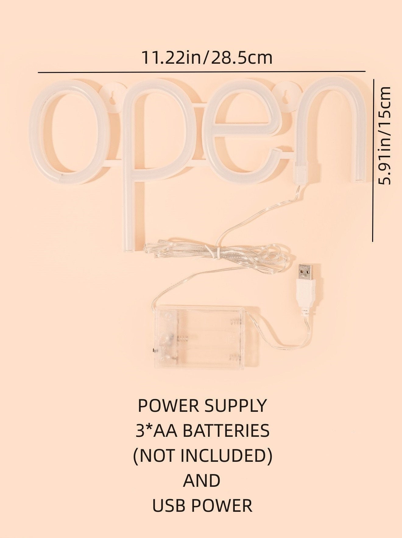 1pc, OPEN Sign For Business USB LED Neon Lamp Light For Bar Store Cafe Shop Colorful, Without Battery CO/B\HA 