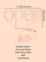 1pc, OPEN Sign For Business USB LED Neon Lamp Light For Bar Store Cafe Shop Colorful, Without Battery CO/B\HA 