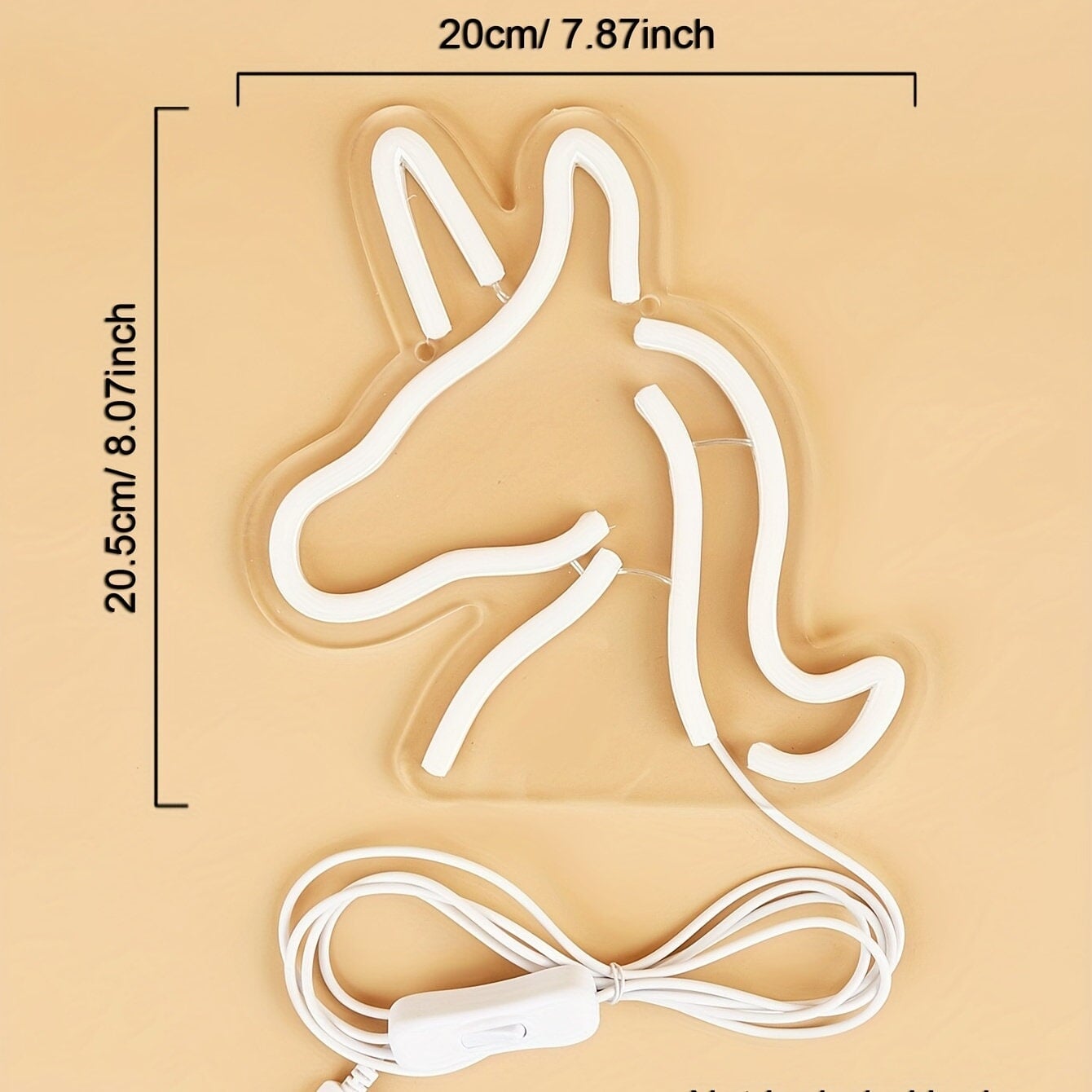 1pc Pink Unicorn LED Neon Sign, USB Powered Neon Light, Decorative LED Atmosphere Lights For Wedding Birthday Party Holiday CO/B\HA 