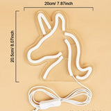 1pc Pink Unicorn LED Neon Sign, USB Powered Neon Light, Decorative LED Atmosphere Lights For Wedding Birthday Party Holiday CO/B\HA 