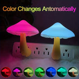 2 Pack LED Mushroom Night Light Lamp In LED Bed Cute Mushroom Nightlight Wall Light Baby Night Lights Kids Children (7-Color) CO/B\HA 