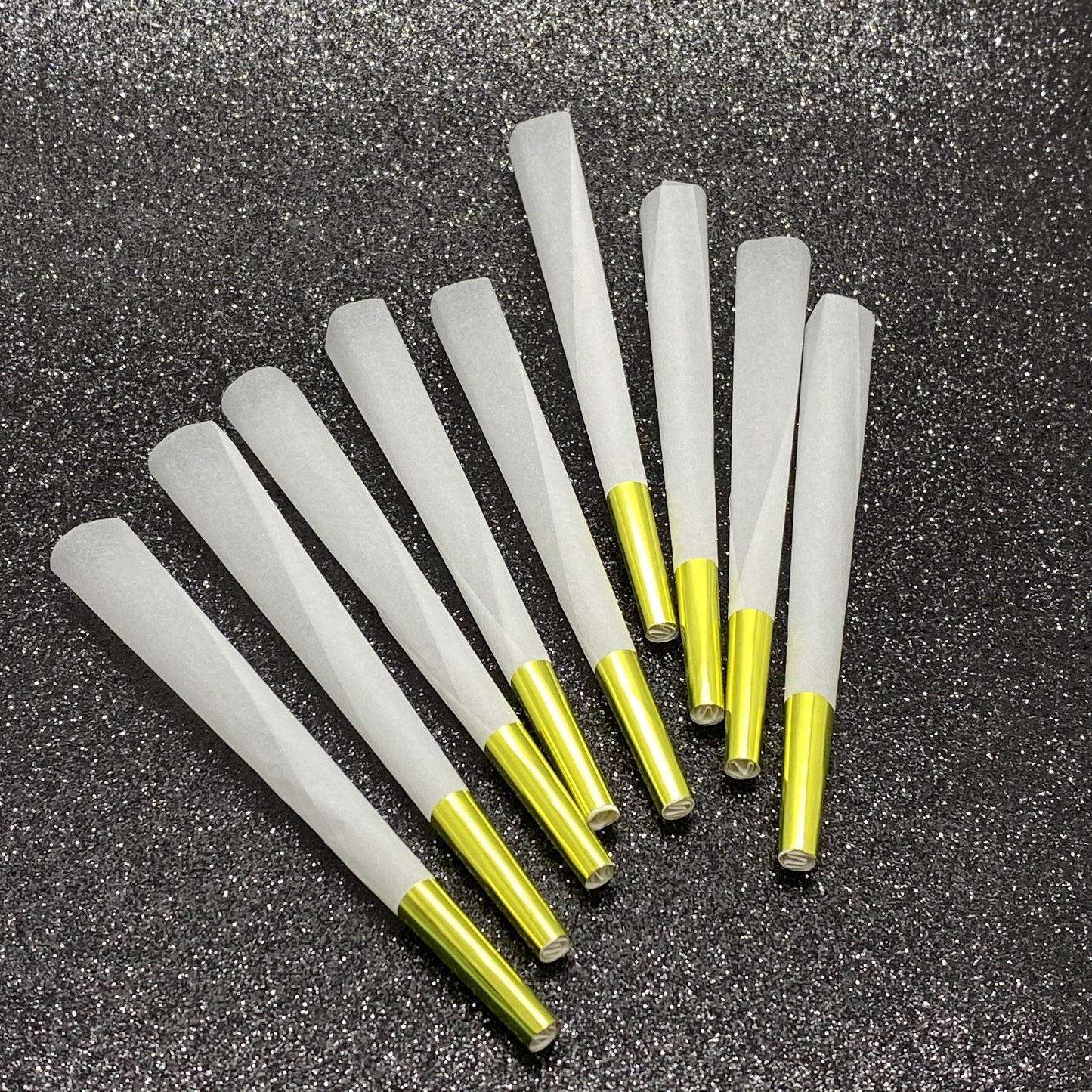 9 Pre Roll Cones White with Silver or Gold Tip CO/B\HA