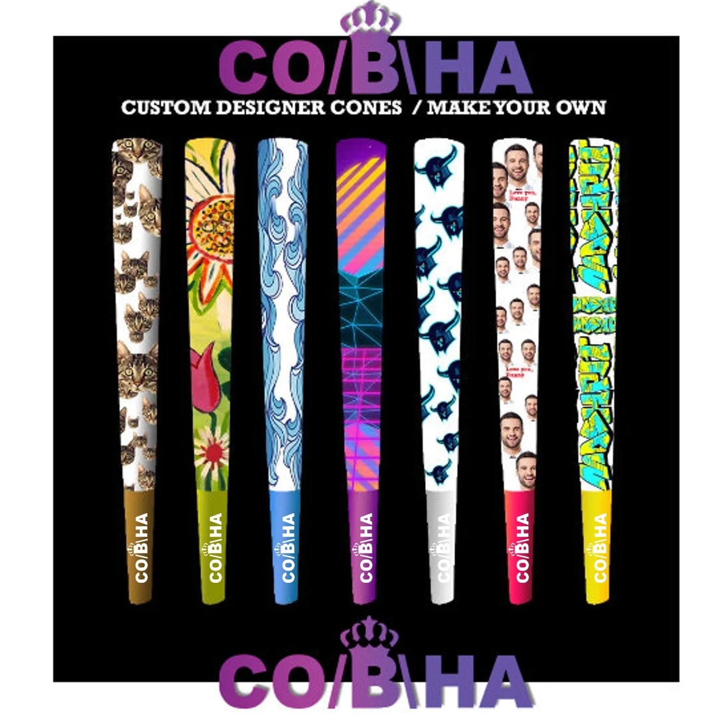 Bulk Order Designer Pre-Roll Cones CO/B\HA