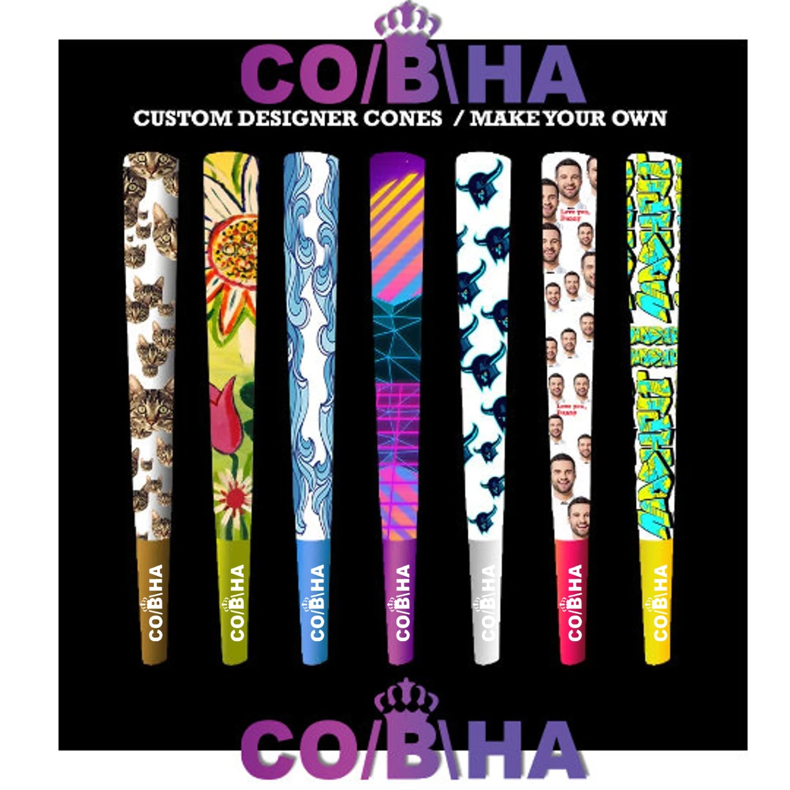 Bulk Order Designer Pre-Roll Cones CO/B\HA