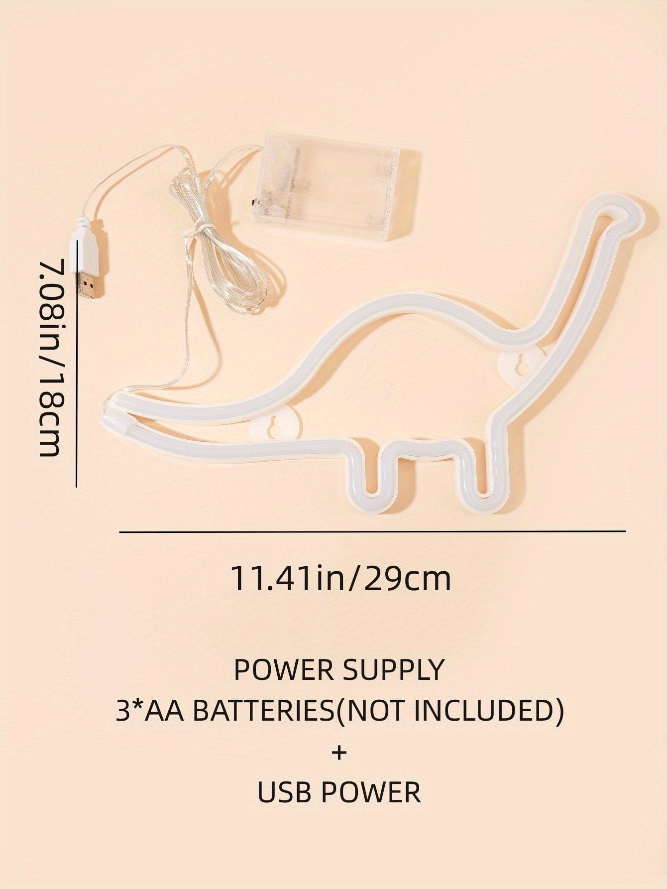 Dinosaur LED Neon Sign, USB Or Battery Powered Neon Light, Bedroom Decor, Wedding Decor, Birthday Decor, Party Decor CO/B\HA 