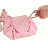 Drawstring Bag, Portable Travel Storage Bag, Large Capacity Makeup Bag With Chain CO/B\HA 