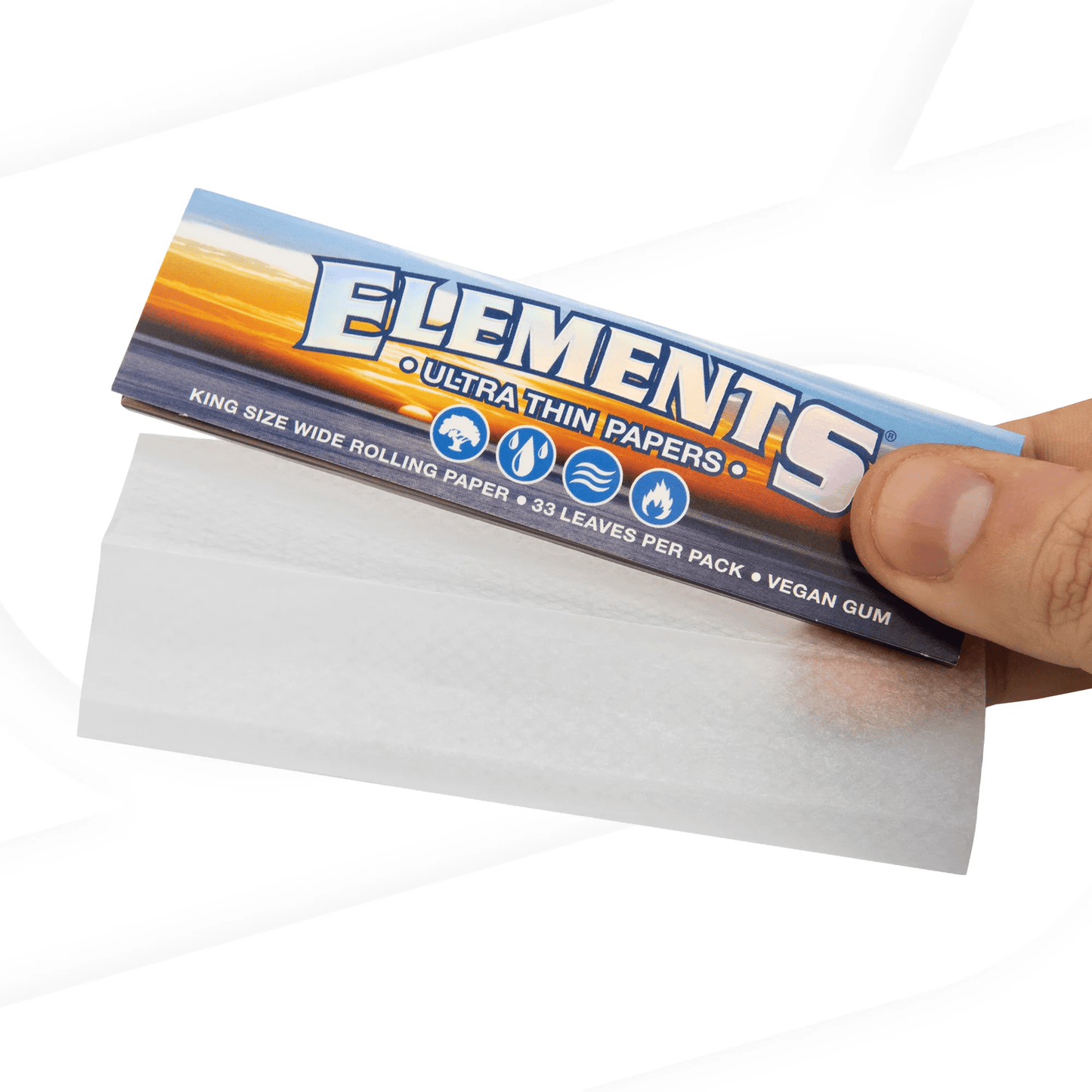Elements 1.25 1 1/4 Size Ultra Thin Rice Rolling Paper with Magnetic Closure CO/B\HA