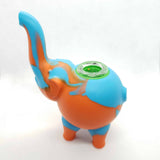 Elephant Silicone Tobacco Pipe CO/B\HA Blue/Orange 
