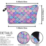Fish Scale Print Zipper Small Makeup Bag, Lightweight Travel Storage Bag, Portable Versatile Bag CO/B\HA 