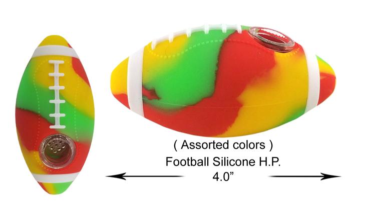 Football Smoking Pipe Silicone Hand Pipe with glass bowl 4.0inches CO/B\HA 