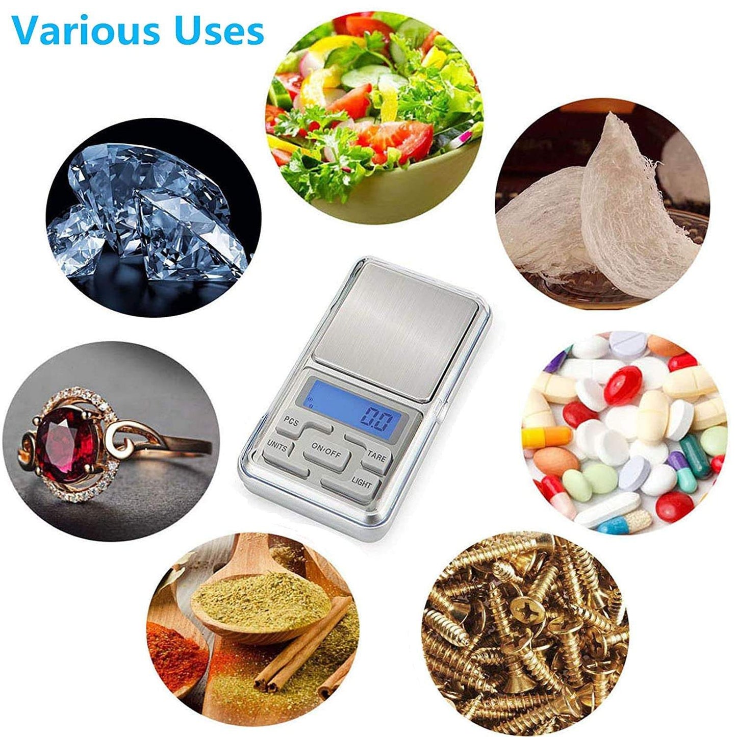 Hand Size Scale 200/0.01g Digital Pocket Scale, 6 Units, Small Digital Scale for Jewelry Gold Herb Medicine, CO/B\HA 