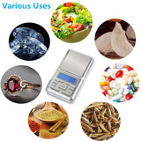 Hand Size Scale 200/0.01g Digital Pocket Scale, 6 Units, Small Digital Scale for Jewelry Gold Herb Medicine, CO/B\HA 