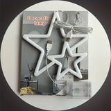 High Brightness Star Neon Light - Double Star LED Decorative Light in Blue & Pink - USB/Battery Powered - Perfect for Indoor Use CO/B\HA
