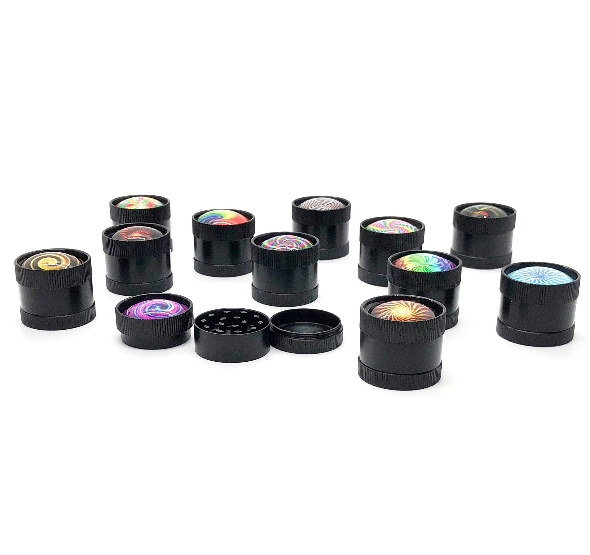 Kaleidoscope 3pc Tobacco Grinder Mini Mix. 30mm x 25mm CO/B\HA