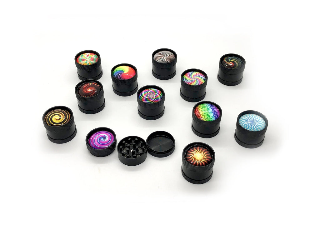 Kaleidoscope 3pc Tobacco Grinder Mini Mix. 30mm x 25mm CO/B\HA 