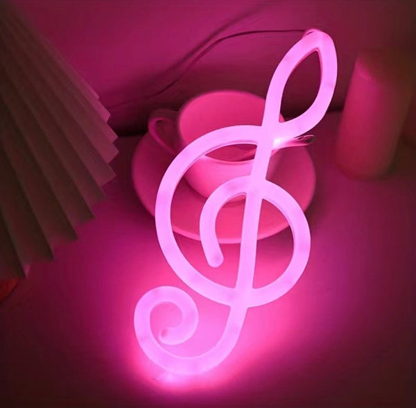 LED Decorative Light Battery Or USB Powered, Music Note LED Wall Neon Sign Light For Room Home Party Decoration CO/B\HA 