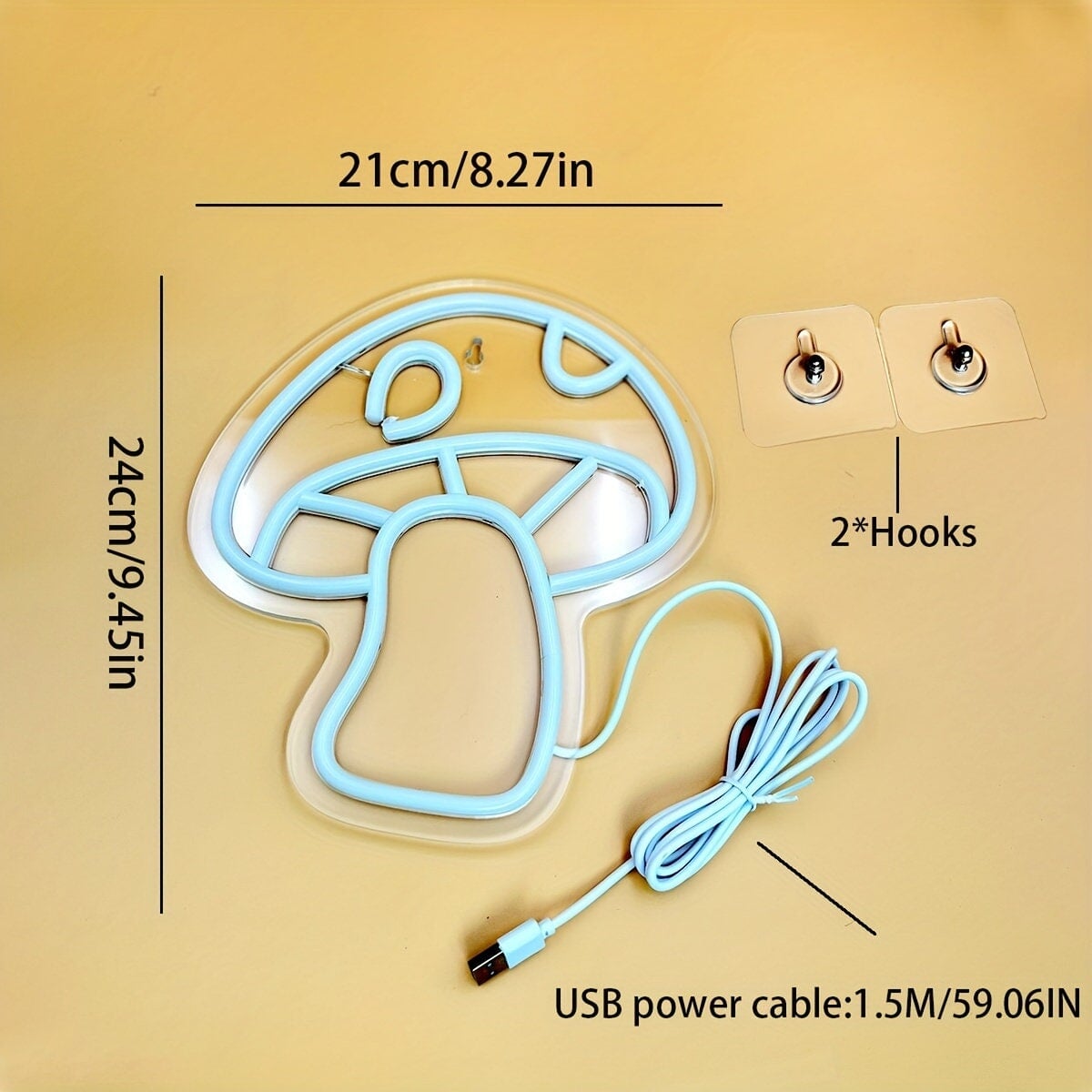 LED Neon Mushroom Cute Neon Sign, USB Powered Neon Signs Night Light, 3D Wall Art & Game Room Bedroom Living Room Decor Lamp CO/B\HA 