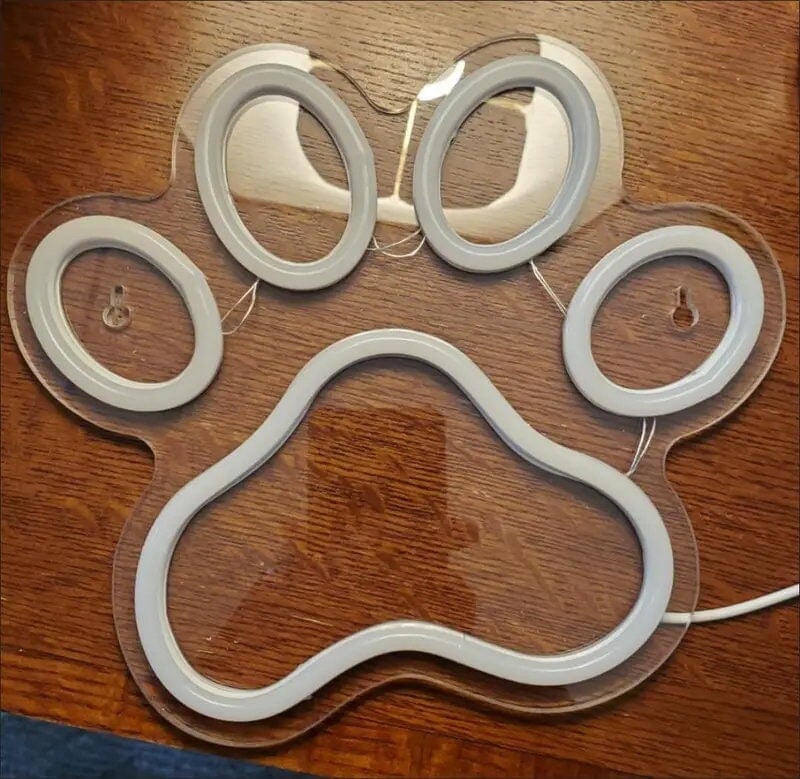 LED Neon Sign Dog Paw Shaped Night Lights, 5V USB Power Supply Neon Lamp For Home Bedroom Dorm Party CO/B\HA 