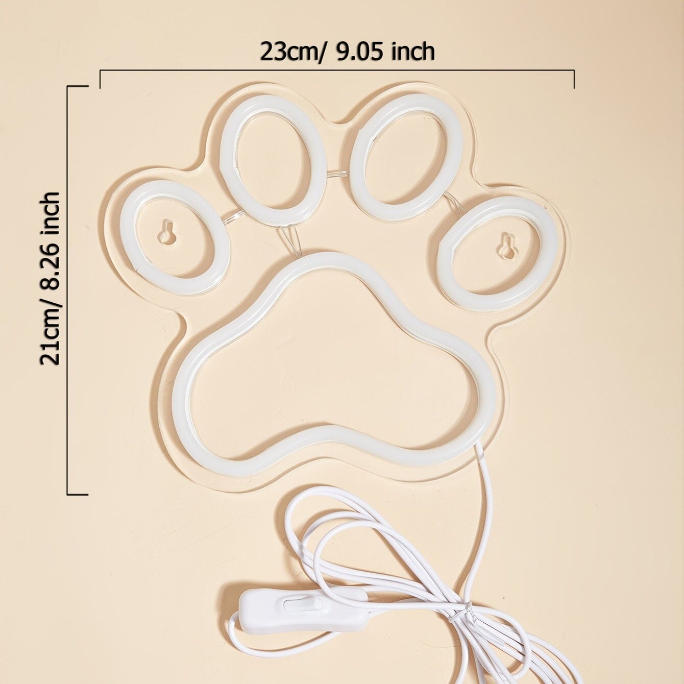 LED Neon Sign Dog Paw Shaped Night Lights, 5V USB Power Supply Neon Lamp For Home Bedroom Dorm Party CO/B\HA 