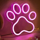 LED Neon Sign Dog Paw Shaped Night Lights, 5V USB Power Supply Neon Lamp For Home Bedroom Dorm Party CO/B\HA 