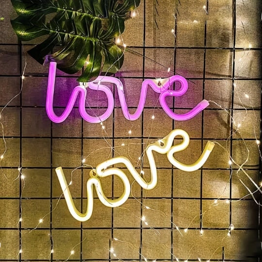 Love Neon Sign-Neon Signs Bedroom, USB Or Battery Neon Light For Wall Hanging, Neon Light As Neon Wall Signs For Girls Love Light Up Sign CO/B\HA 