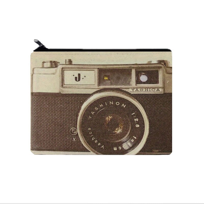 Old Camera Pattern Cosmetic Zipper Bag, Lightweight Clutch Makeup Bag, Versatile Carry-On Pouch CO/B\HA 